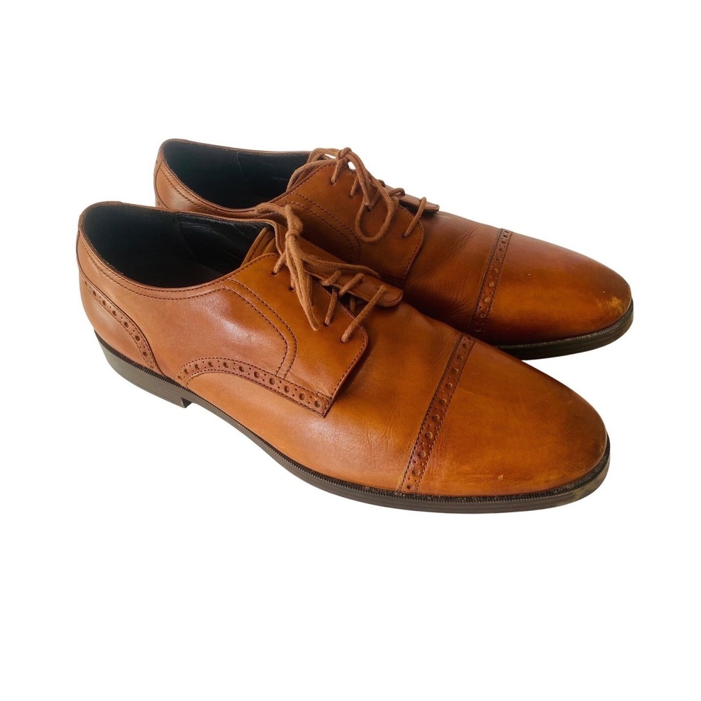 Cole Haan shoes Sz 12 Grand OS brown British Tan Leather Cap Toe Brogue Oxford